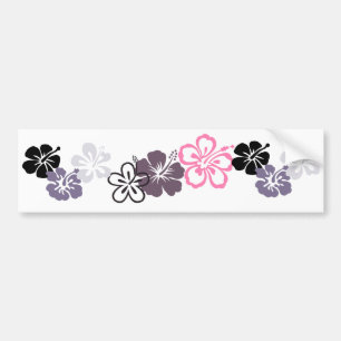 Autocollant De Voiture thème gris et rose de Hawaïen de ketmie