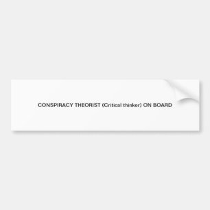Autocollant De Voiture THÉORICIEN de CONSPIRATION (penseur critique) À