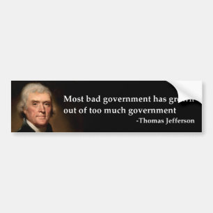 Autocollant De Voiture Thomas Jefferson - mauvais gouvernement