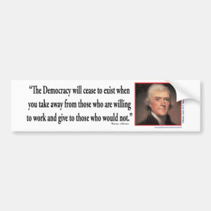 Autocollant De Voiture Thomas Jefferson Sur La Démocratie