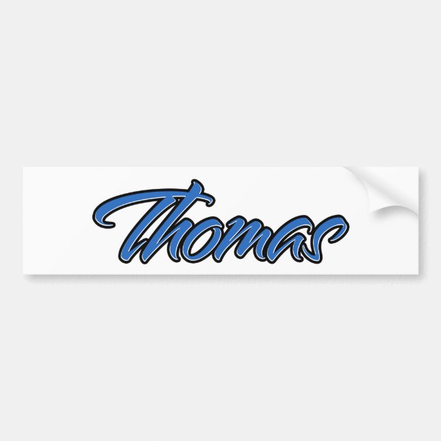 Autocollant De Voiture Thomas Nom bleu Aufkleber Autoaufkleber Sticker (Devant)