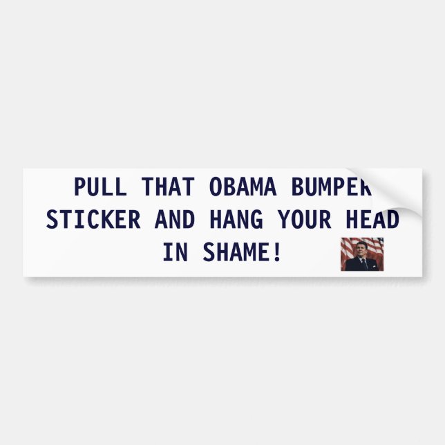 AUTOCOLLANT DE VOITURE TIREZ CE PARE-CHOCS S D'OBAMA… (Devant)