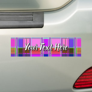 Autocollant De Voiture Tissu à carreaux rose motif Madras