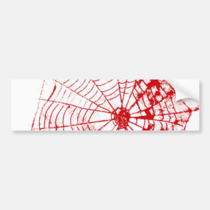 Autocollant De Voiture Toile d'araignée le Web de rouge de Zazzle de