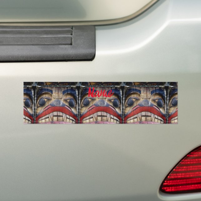 Autocollant De Voiture Tonnerre à visage totem (En voiture)