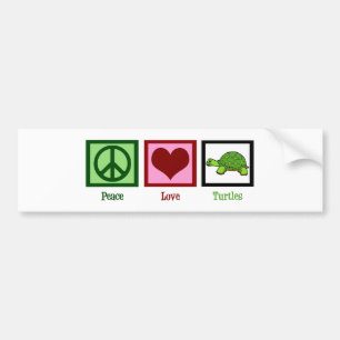 Autocollant De Voiture Tortues d'amour de paix