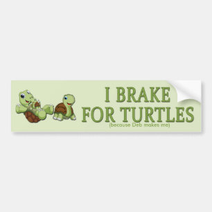 Autocollant De Voiture Tortues mignonnes - Je freine pour tortues