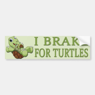 Autocollant De Voiture Tortues mignonnes - Je freine pour tortues