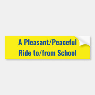 Autocollant De Voiture Tour agréable/paisible to/from le signe d'école