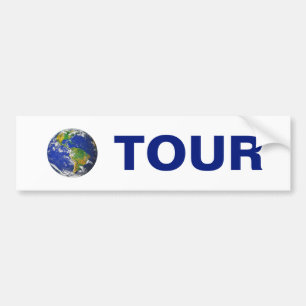 Autocollant De Voiture Tour du monde sur fond blanc
