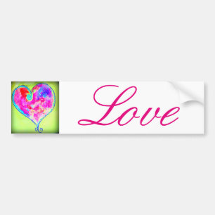 Autocollant De Voiture tourbillonnant coeur rose