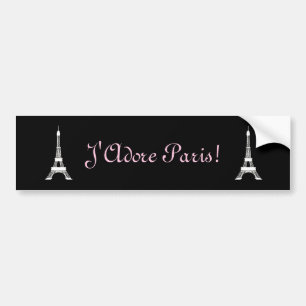 Autocollant De Voiture Tours Eiffel français noirs et blancs chics de
