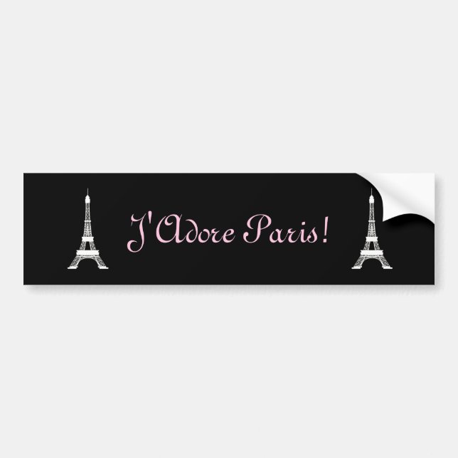 Autocollant De Voiture Tours Eiffel français noirs et blancs chics de (Devant)