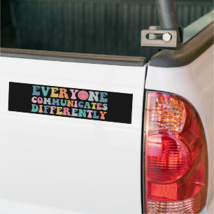 Autocollant De Voiture Tout le monde communique différemment Sensibilisat