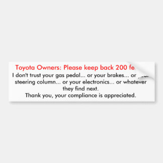 Autocollant De Voiture Toyotas, gardent de retour