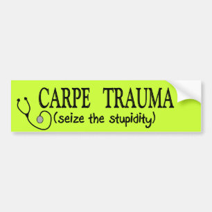 Autocollant De Voiture Traumatisme de Carpe (saisissez la stupidité)