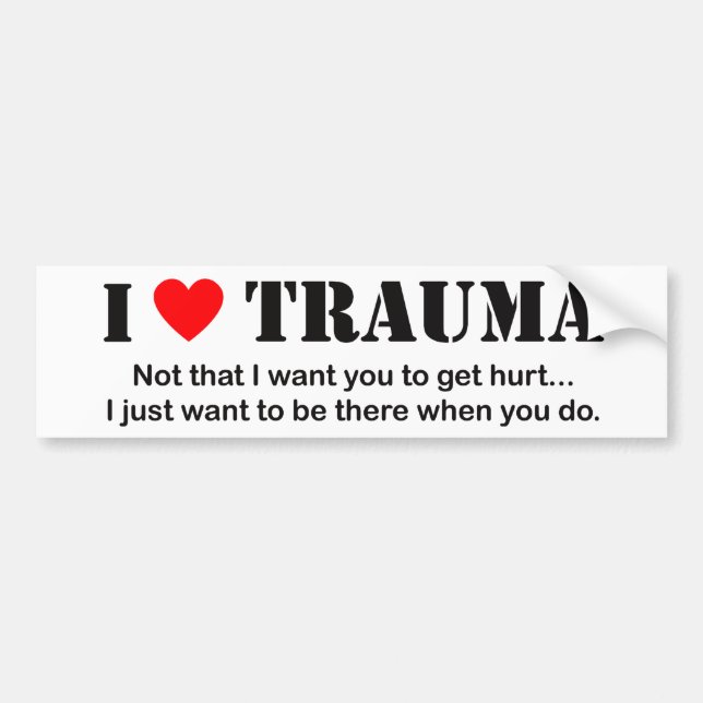 Autocollant De Voiture Traumatisme du ♥ I (Devant)