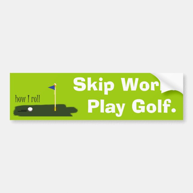 Autocollant De Voiture Travail de saut. Golf de jeu (Devant)