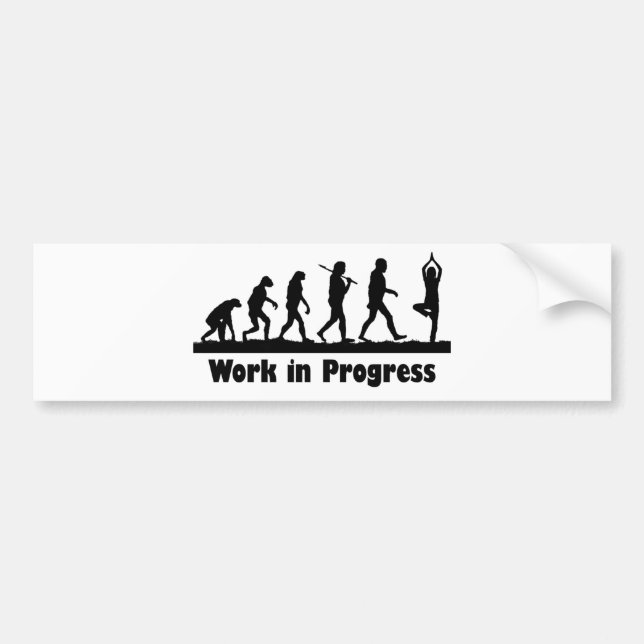 Autocollant De Voiture Travail en cours (yoga) (Devant)