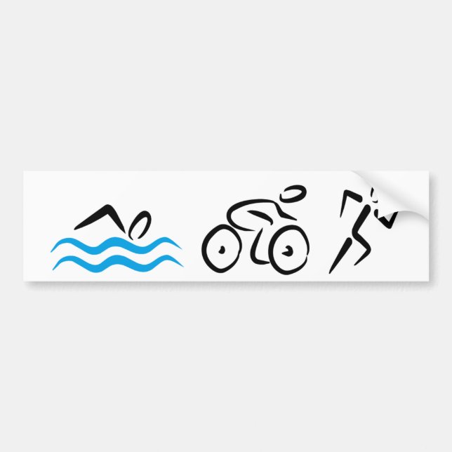 Autocollant De Voiture Triathlon (Devant)