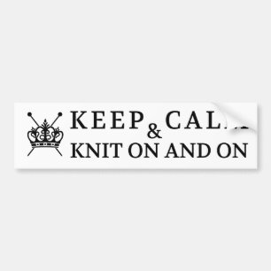 Autocollant De Voiture Tricot Gardez Le Knit Calme Sur / Artisanat