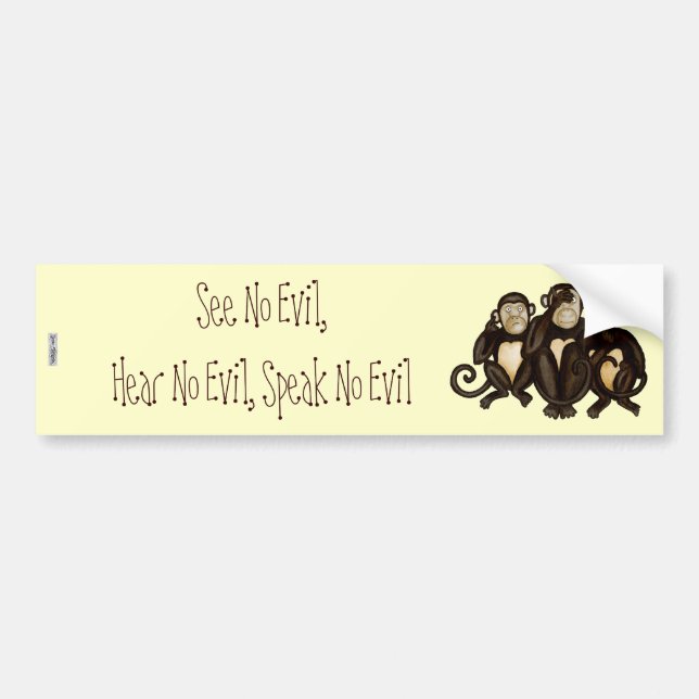 Autocollant De Voiture Trois singes sages (Devant)