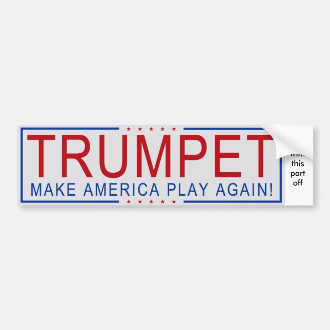 Autocollant De Voiture TROMPETTE - faites l'Amérique jouer encore ! (Devant)