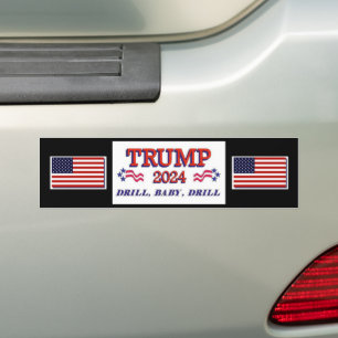 Autocollant De Voiture Trump 2024 Drill Baby Drill