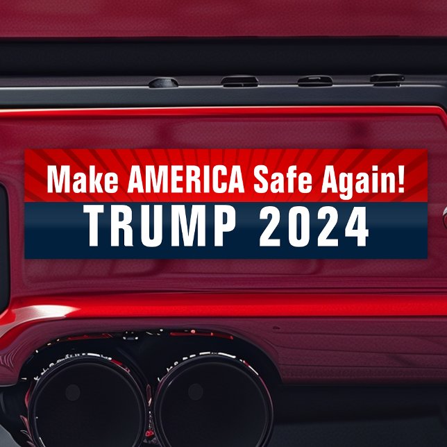 Autocollant De Voiture Trump 2024 Rendre l'Amérique en sécurité (trump 2024 bumper sticker make america safe again
)