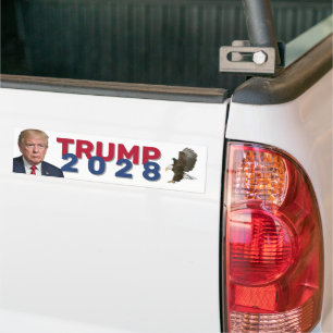 Autocollant De Voiture Trump 2028 Texte Avec Aigle Bald