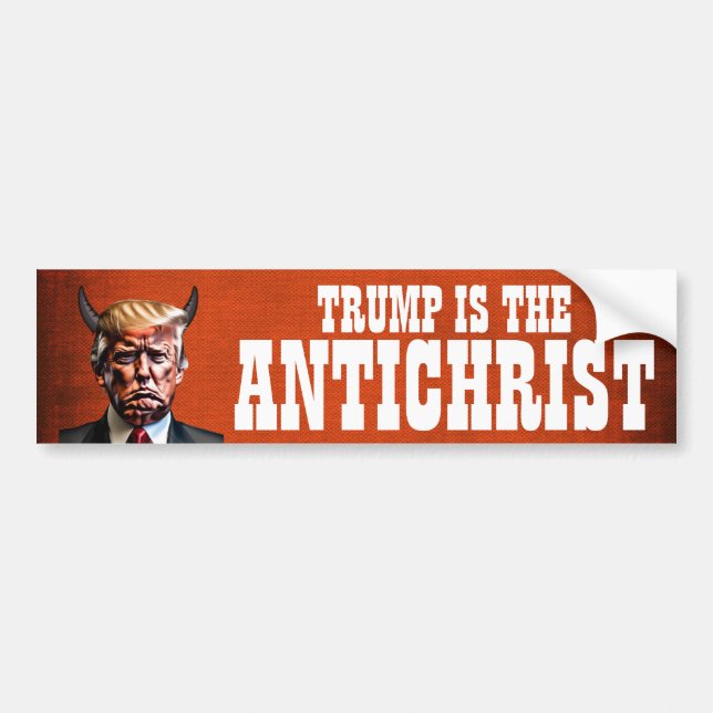 Autocollant De Voiture Trump drôle "anti-christ" (Devant)