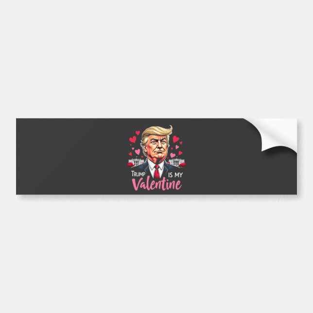 Autocollant De Voiture Trump est le président de la Saint Valentin (Devant)