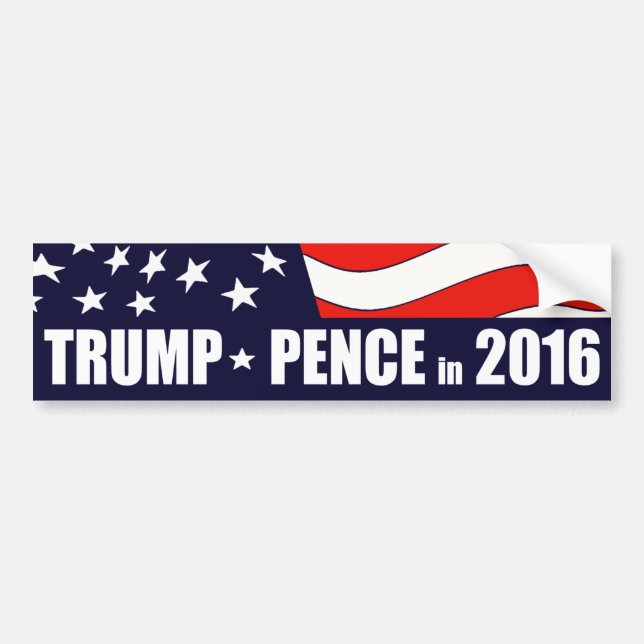 Autocollant De Voiture Trump et Pence en 2016 (Devant)