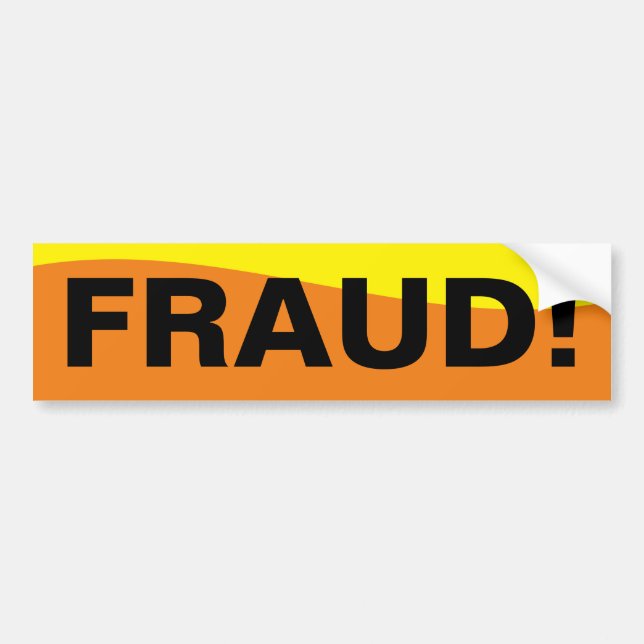AUTOCOLLANT DE VOITURE TRUMP IS A FRAUD ! (Devant)