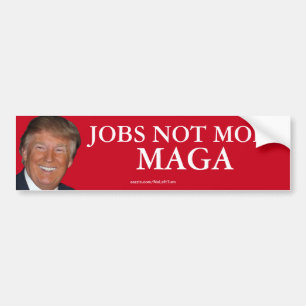 Autocollant De Voiture Trump Jobs not Mobs MAGA Bumper Sticker