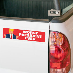 Autocollant De Voiture Trump Le Pire Président Jamais Bumper Sticker
