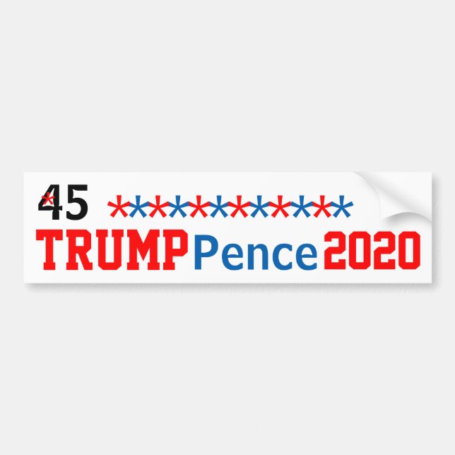 Autocollant De Voiture Trump Pence 2020 Red White Blue Stars MODIFIER LES (Devant)