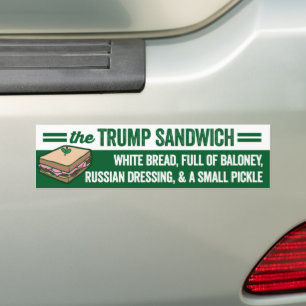 Autocollant De Voiture Trump Sandwich Pain Blanc Plein De Baloney