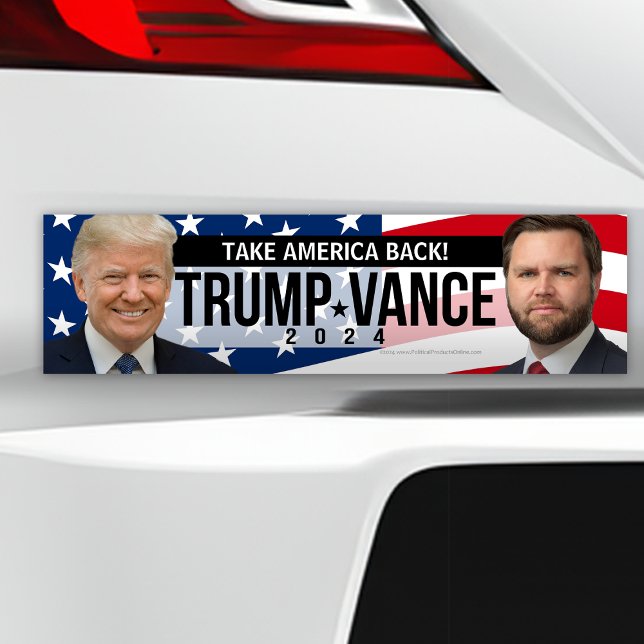 Autocollant De Voiture Trump Vance 2024 Reprendre l'Amérique Citation Pho (take america back trump vance 2024 bumper sticker car decal)