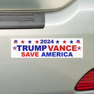 Autocollant De Voiture Trump Vance 2024 Sauvez l'Amérique