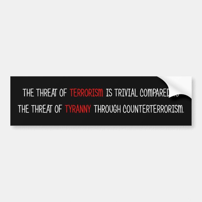 Autocollant De Voiture Tyrannie anti-terrorisme (Devant)