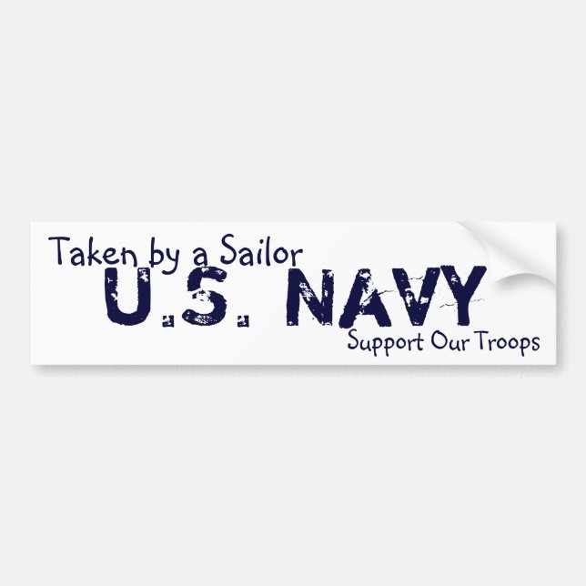 Autocollant De Voiture U.S. La marine, soutiennent nos troupes, prises (Devant)