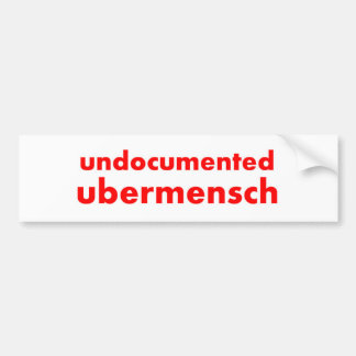 Autocollant De Voiture Ubermensch non documenté 11" x3 "