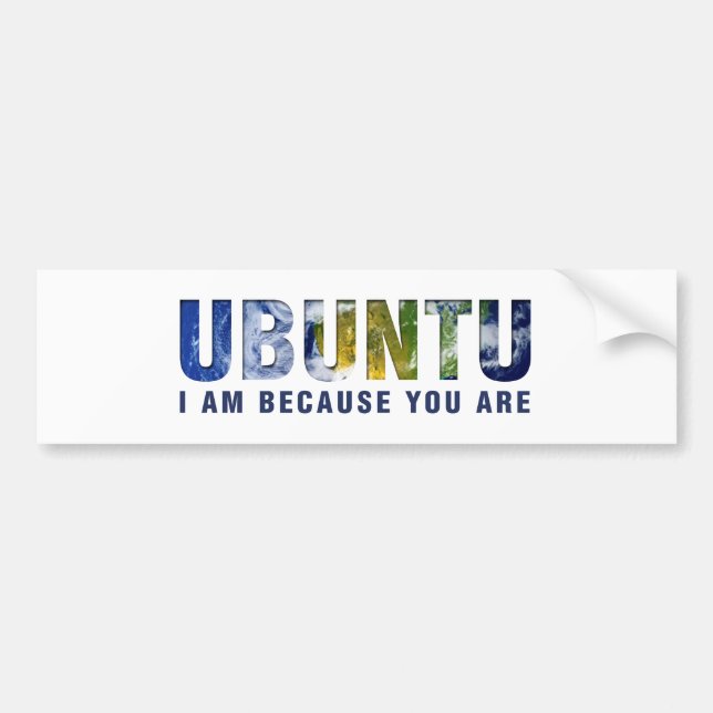 Autocollant De Voiture Ubuntu - je suis parce que vous êtes (Devant)