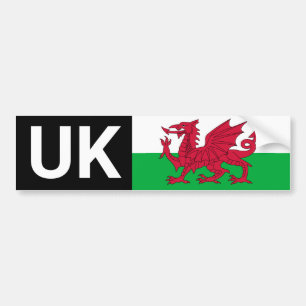 Autocollant De Voiture UK Car Sticker & Wales travel abroad /Welsh flag