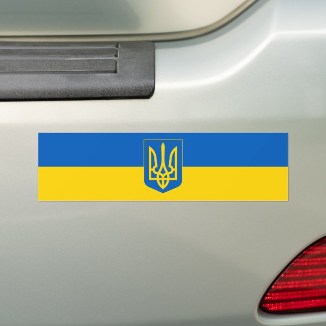 Autocollant De Voiture Ukraine Drapeau trident bleu jaune ukrainien (En voiture)