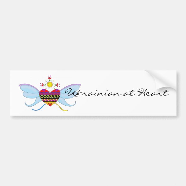 Autocollant De Voiture Ukrainien au coeur (Devant)