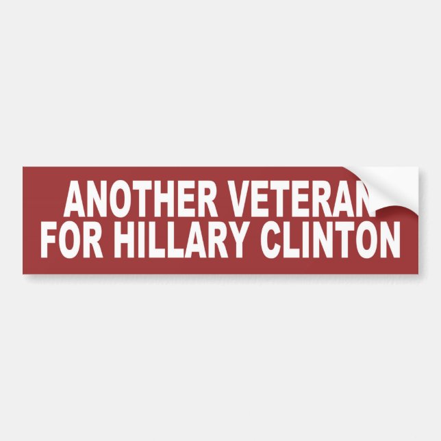 Autocollant De Voiture Un autre vétéran pour Hillary Clinton 2016 (Devant)