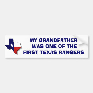 AUTOCOLLANT DE VOITURE UN DES PREMIERS TEXAS RANGERS