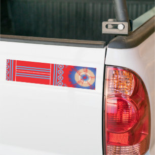 Autocollant De Voiture un design d'un motif rouge et bleu